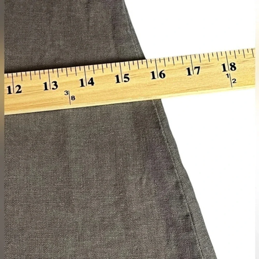 Forever 21 Linen Wide Left Coloutte Contemporary High Waist Chocolate Brown - Picture 6 of 13